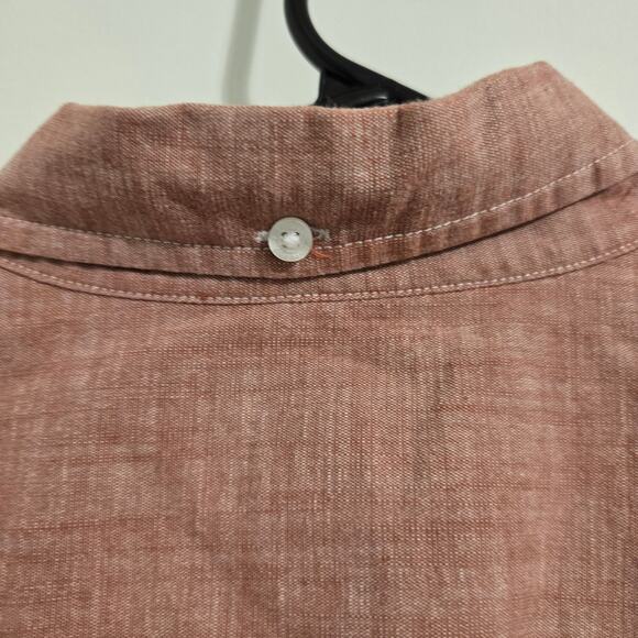 LL Bean Traditional Fit Rust Brick Red Long Sleeve Button Down Shirt Men’s Large - Picture 3 of 7